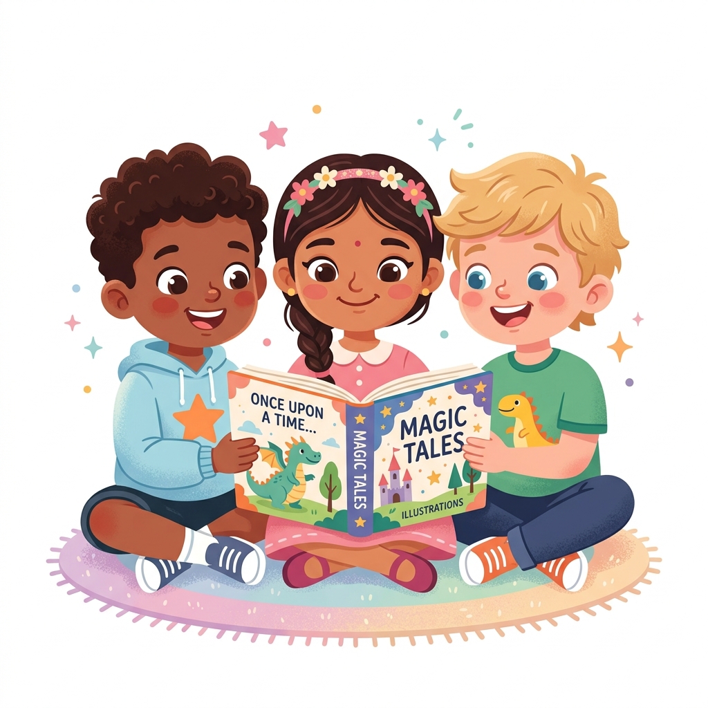 Happy Kids Reading